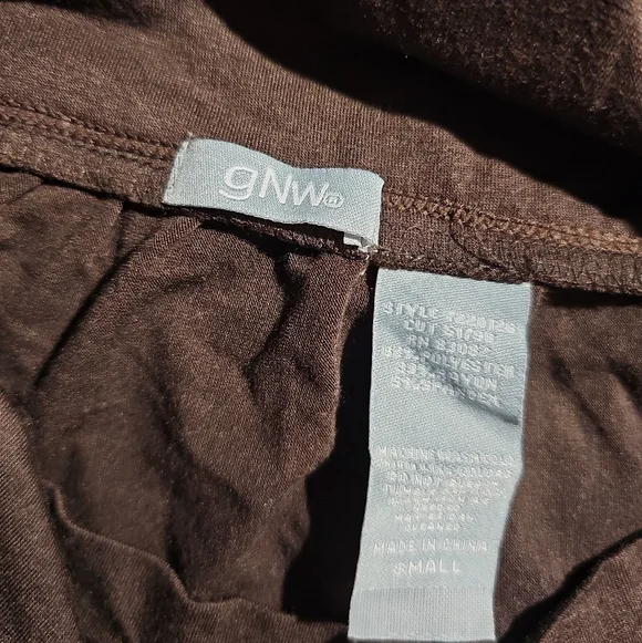 GNW Brown Tiered Maxi Skirt Lace Hem Size Small - Picture 2 of 4